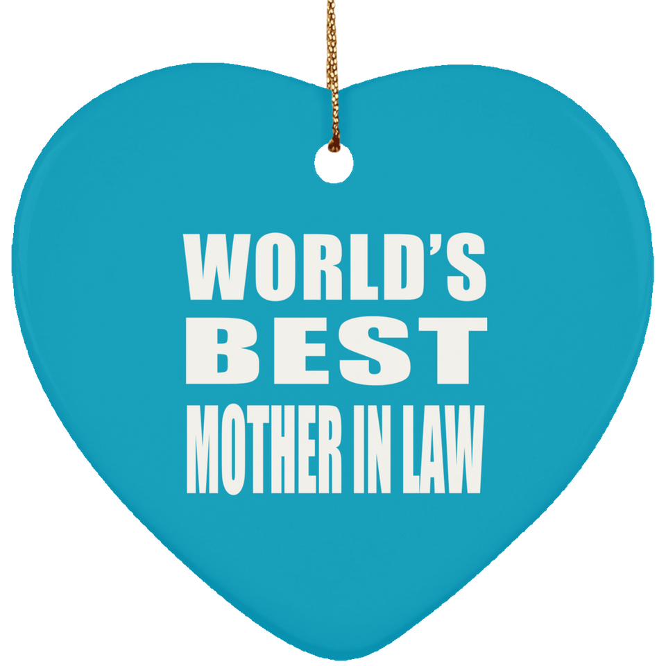 World's Best Mother In Law - Heart Ornament