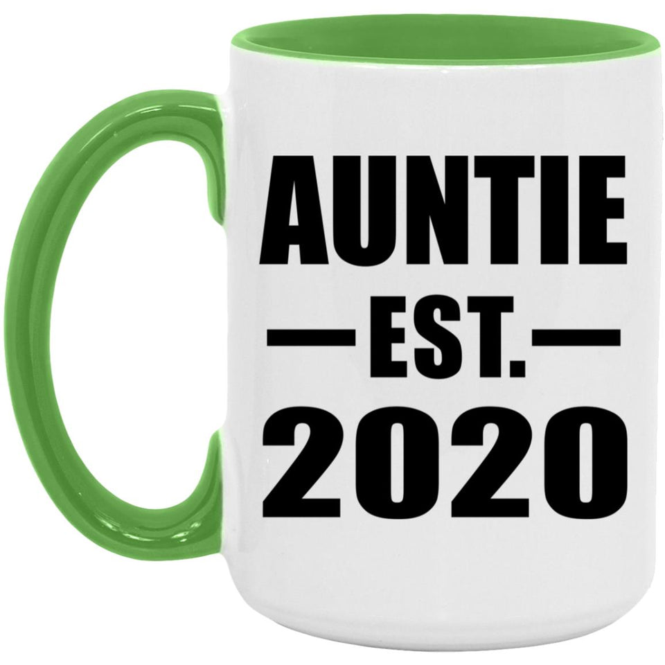 Auntie Established EST. 2020 - 15oz Accent Mug Green
