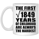 43rd Birthday Square Root of 1849 Years of Childhood - 11oz Coffee Mug