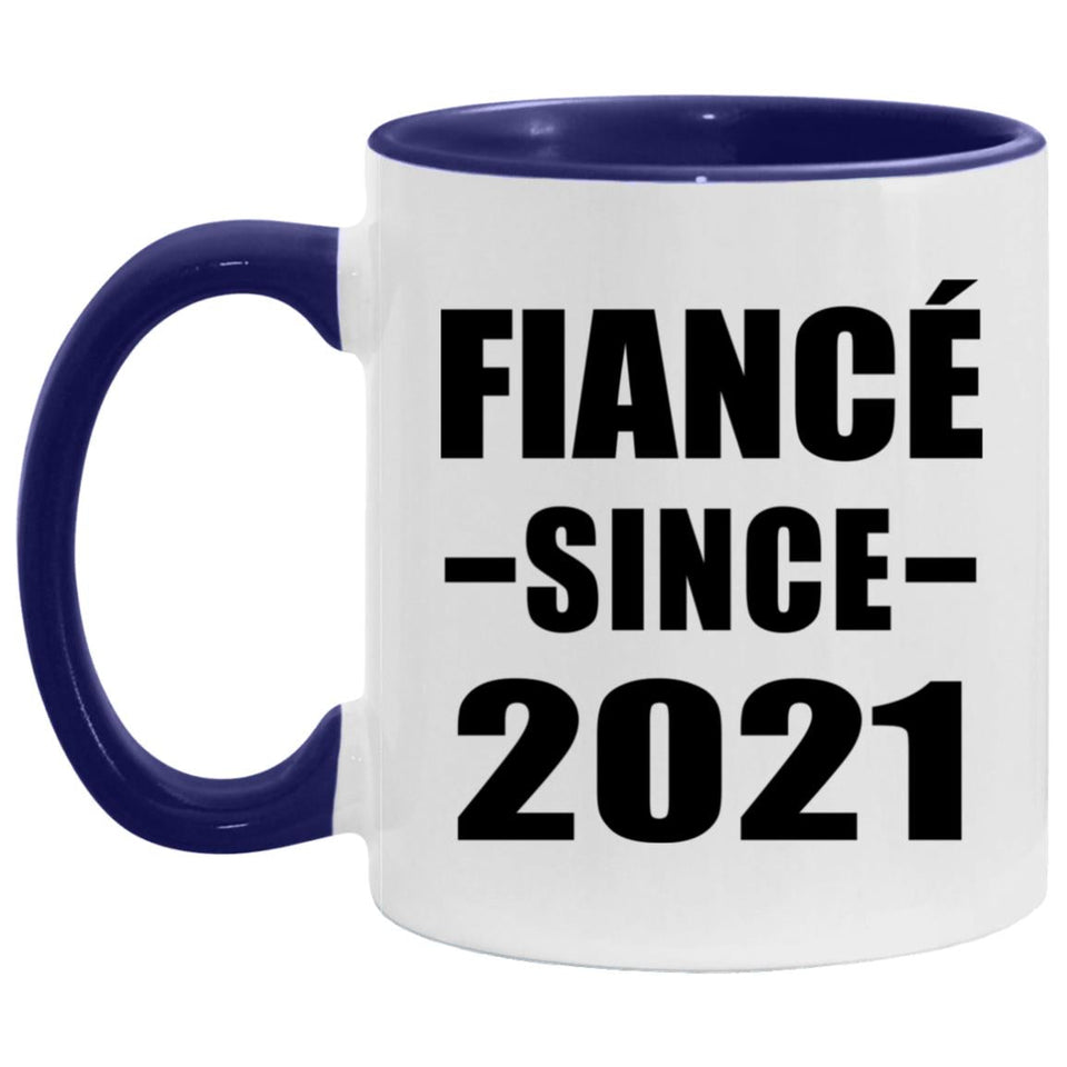 Fiance Since 2021 - 11oz Accent Mug Purple