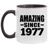47th Birthday Amazing Since 1977 - 11oz Accent Mug Black