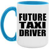 Future Taxi Driver - 15oz Accent Mug Blue