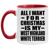 All I Want For Christmas Is My West Highland White Terrier - 11oz Accent Mug Red