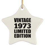 51st Birthday Vintage 1973 Limited Edition - Star Ornament