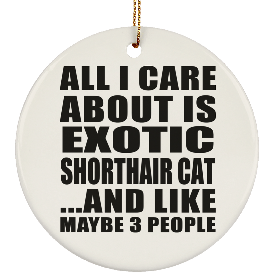 All I Care About Is Exotic Shorthair Cat - Circle Ornament