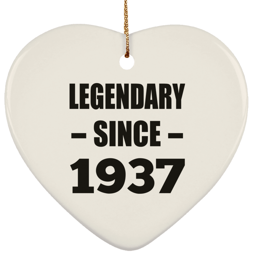 87th Birthday Legendary Since 1937 - Heart Ornament