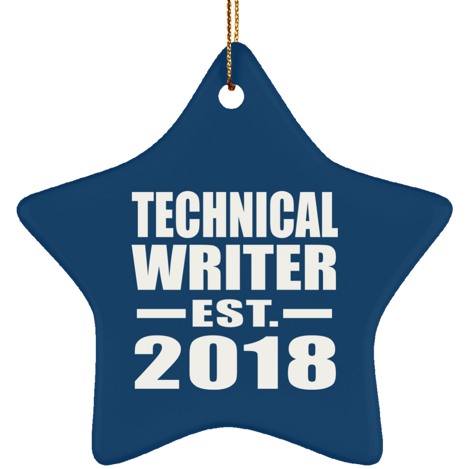 Technical Writer Established EST. 2018 - Star Ornament