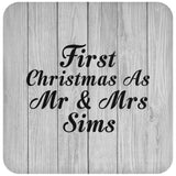 First Christmas As Mr & Mrs Sims - Drink Coaster F