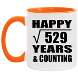 Happy 23rd Anniversary Square Root of 529 Years & Counting - 11oz Accent Mug Orange