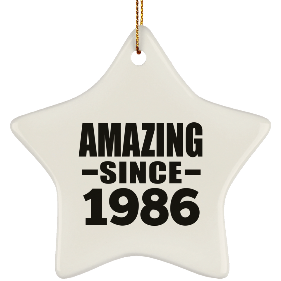 38th Birthday Amazing Since 1986 - Star Ornament