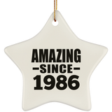 38th Birthday Amazing Since 1986 - Star Ornament