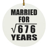 26th Anniversary Married For Square Root of 676 Years - Circle Ornament