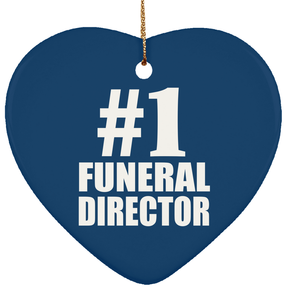 Number One #1 Funeral Director - Heart Ornament