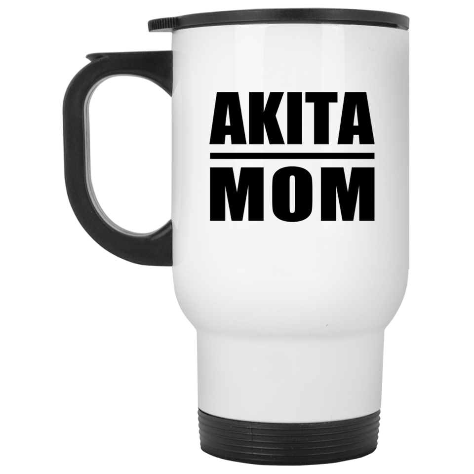 Akita Mom - White Travel Mug
