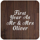 First Year As Mr & Mrs Oliver - Drink Coaster D