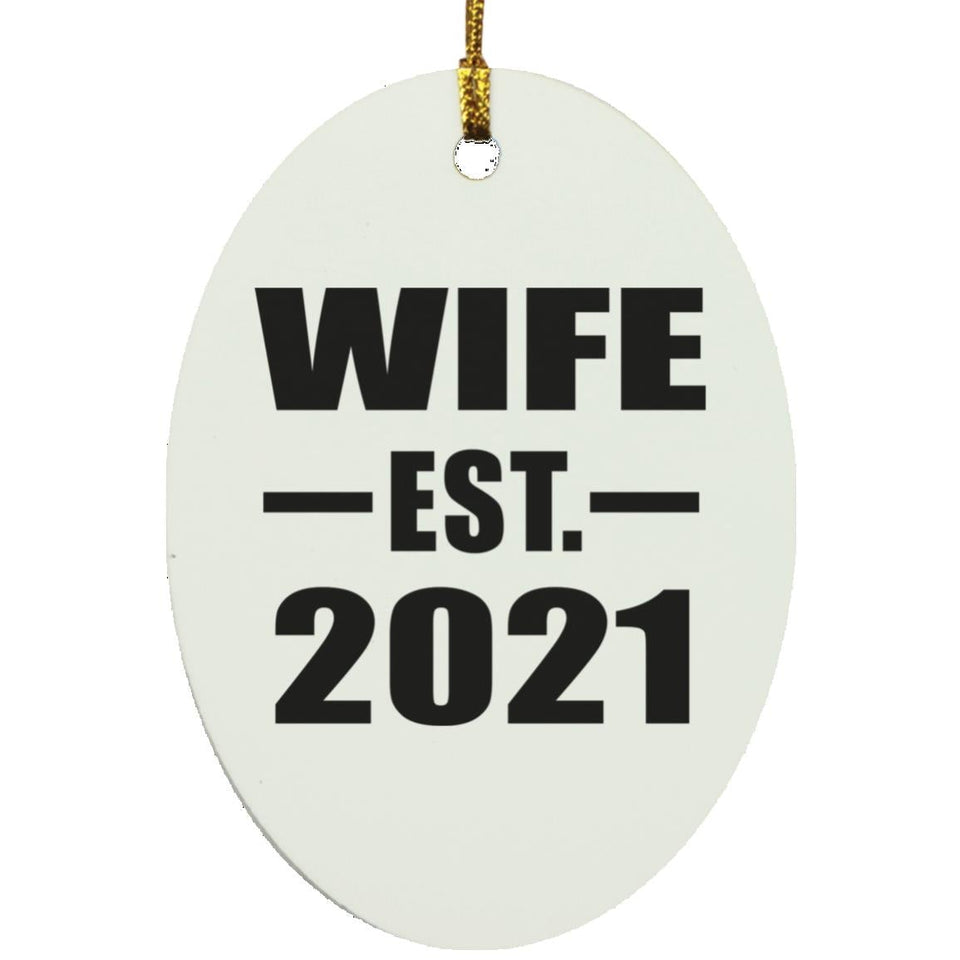 Wife Established EST. 2021 - Oval Ornament