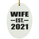 Wife Established EST. 2021 - Oval Ornament