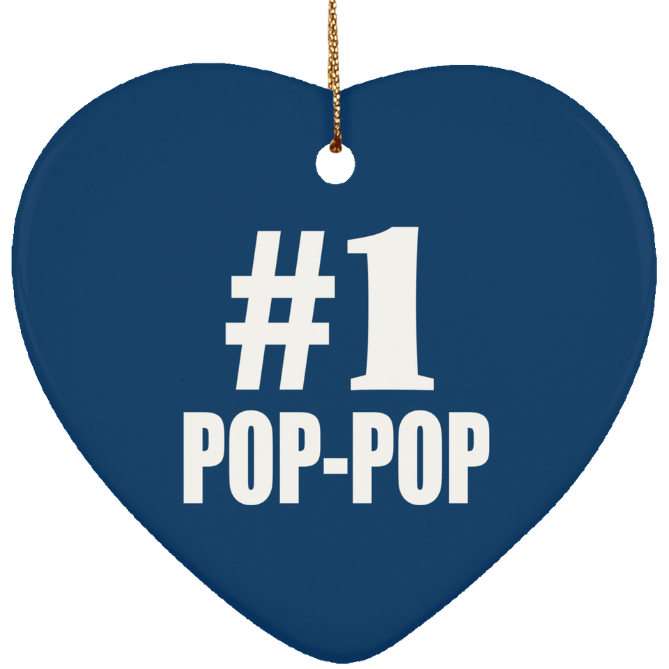 Number One #1 Pop-Pop - Heart Ornament