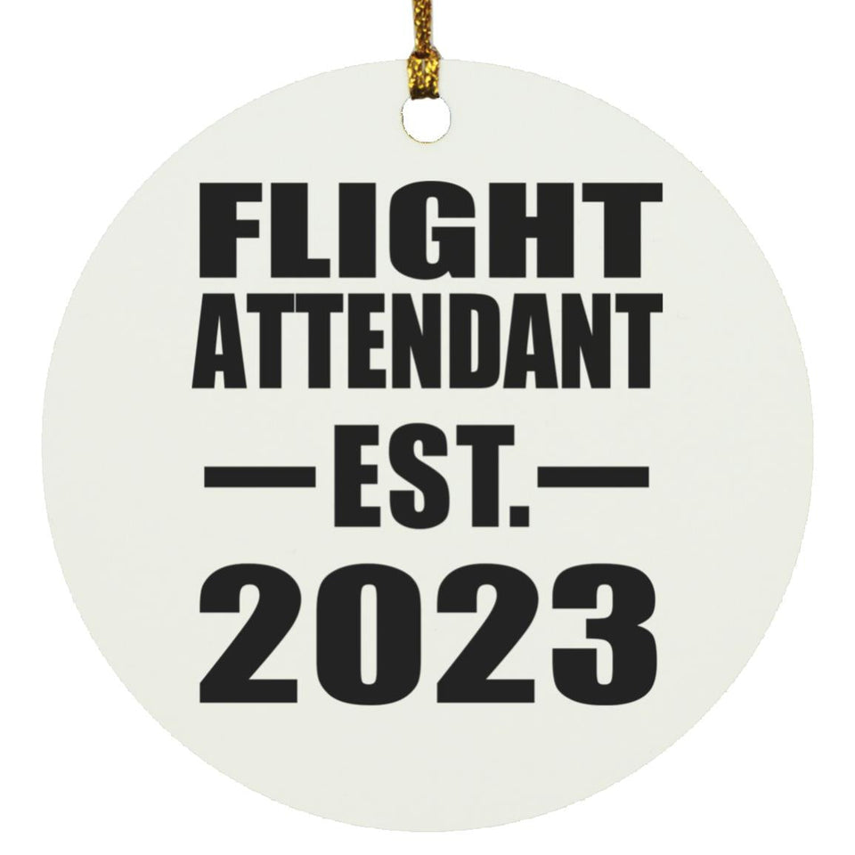 Flight Attendant Established EST. 2023 - Circle Ornament