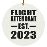 Flight Attendant Established EST. 2023 - Circle Ornament