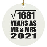 41st Anniversary Square Root of 1681 Years As Mr & Mrs 2021 - Circle Ornament
