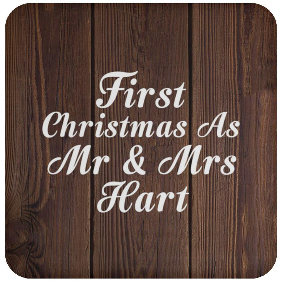 First Christmas As Mr & Mrs Hart - Drink Coaster D