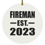 Fireman Established EST. 2023 - Circle Ornament