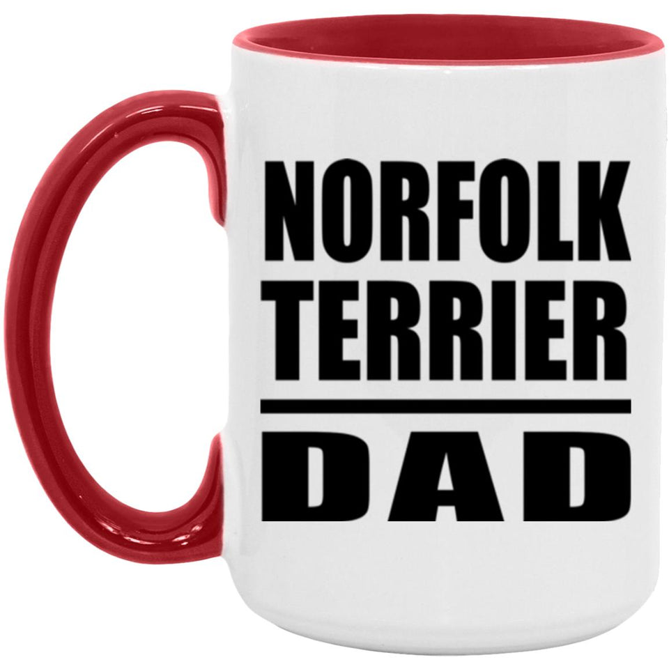 Norfolk Terrier Dad - 15oz Accent Mug Red
