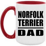 Norfolk Terrier Dad - 15oz Accent Mug Red