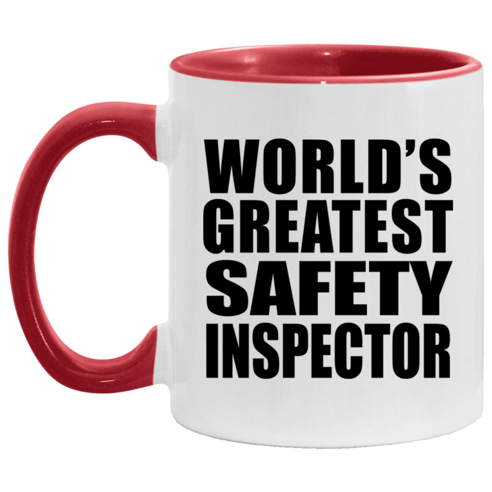 World's Greatest Safety Inspector - 11oz Accent Mug Red