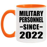 Military Personnel Since 2022 - 11oz Accent Mug Orange