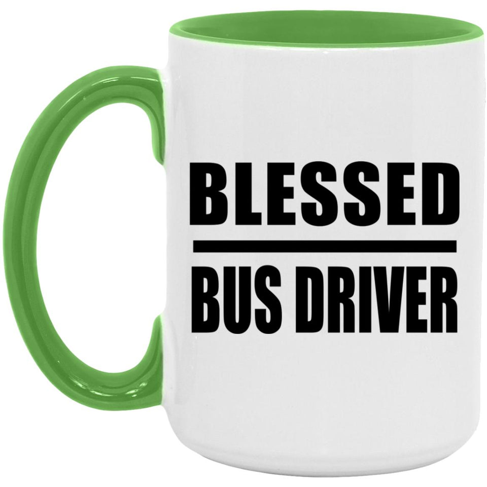 Blessed Bus Driver - 15oz Accent Mug Green