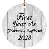 First Year As Girlfriend & Boyfriend 2023 - Circle Ornament F