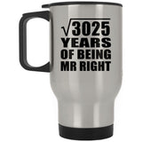 55th Anniversary Square Root of 3025 Years of Being Mr Right - Silver Travel Mug