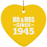 79th Anniversary Mr & Mrs Since 1945 - Heart Ornament