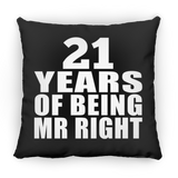 21st Anniversary 21 Years Of Being Mr Right - Throw Pillow Black
