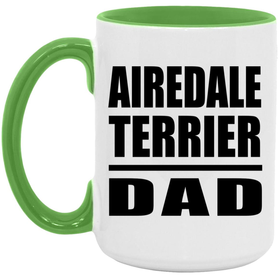 Airedale Terrier Dad - 15oz Accent Mug Green