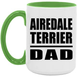 Airedale Terrier Dad - 15oz Accent Mug Green