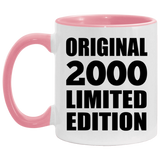 24th Birthday Original 2000 Limited Edition - 11oz Accent Mug Pink
