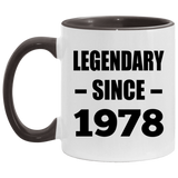 46th Birthday Legendary Since 1978 - 11oz Accent Mug Black
