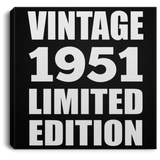 73rd Birthday Vintage 1951 Limited Edition - Canvas Square
