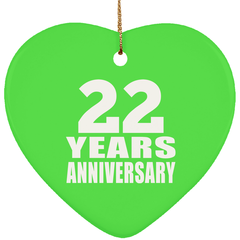 22nd Anniversary 22 Years - Heart Ornament
