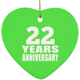 22nd Anniversary 22 Years - Heart Ornament