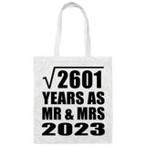 51st Anniversary Square Root of 2601 Years As Mr & Mrs 2023 - Tote Bag White
