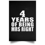 4th Anniversary 4 Years Of Being Mrs Right - Poster Portrait