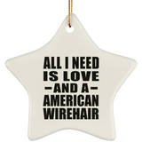 All I Need Is Love And A American Wirehair - Star Ornament