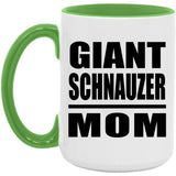 Giant Schnauzer Mom - 15oz Accent Mug Green