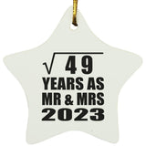 7th Anniversary Square Root of 49 Years As Mr & Mrs 2023 - Star Ornament
