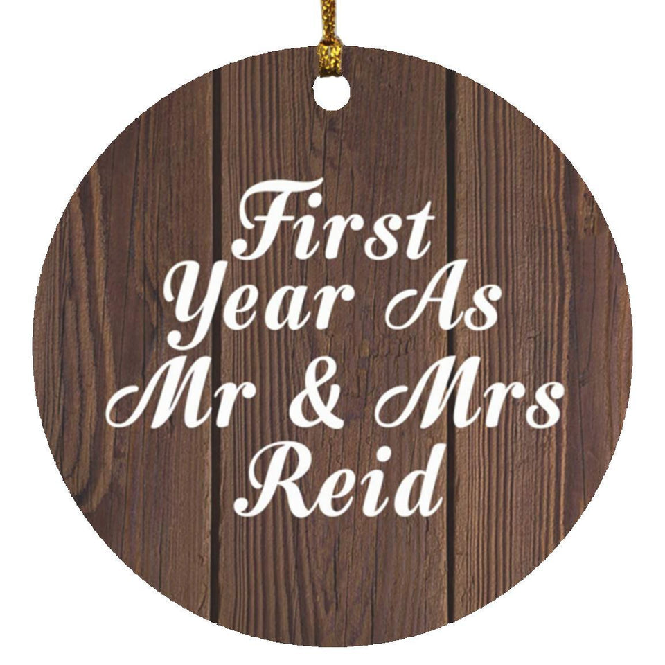First Year As Mr & Mrs Reid - Circle Ornament D