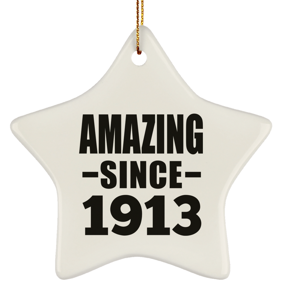 111th Birthday Amazing Since 1913 - Star Ornament